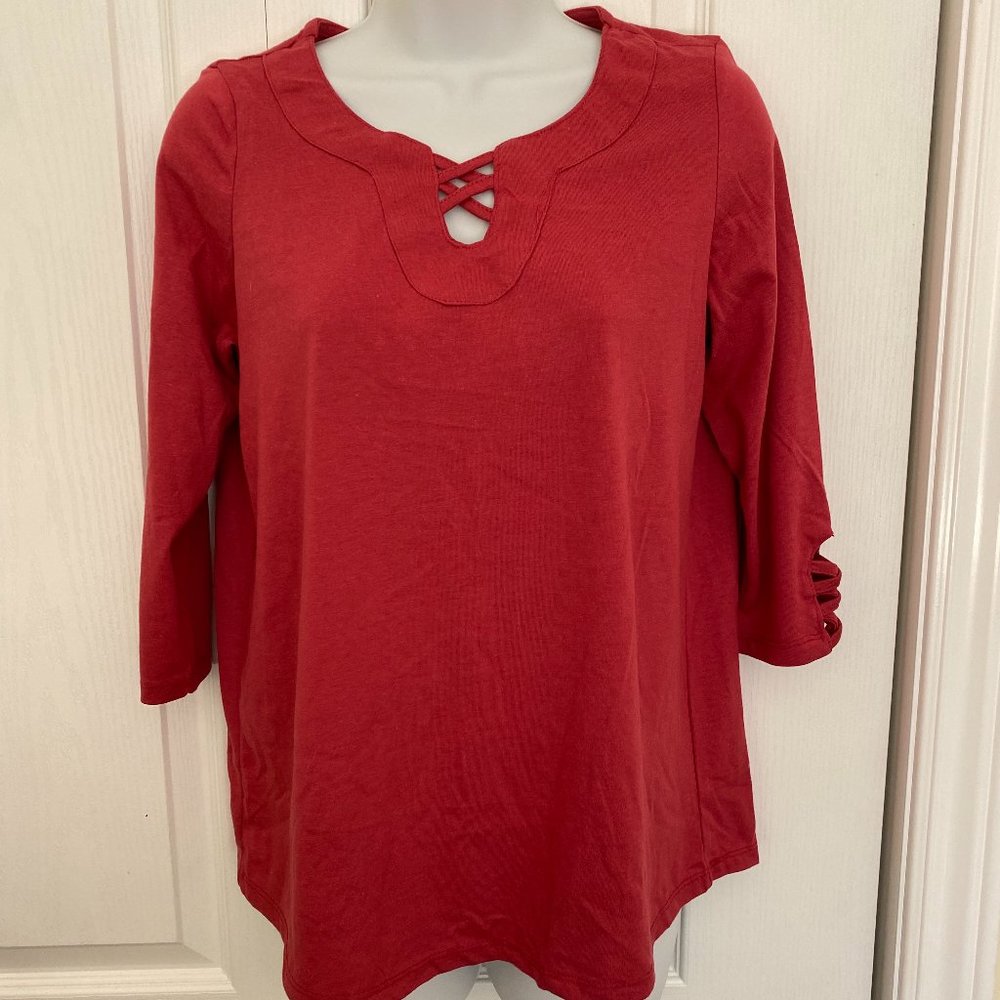 Casual v-neck ¾ length sleeve t-shirt, Classic Editions brand